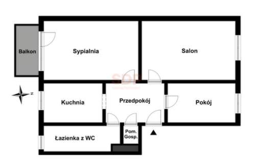3 pokoje osobna kuchnia wysokie sufity balkon kamienica