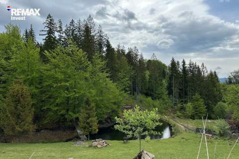 Istebna widokowa działka 6600 m z domem, stawem