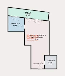 2-pokojowy apartament z tarasem. Drukarska 56