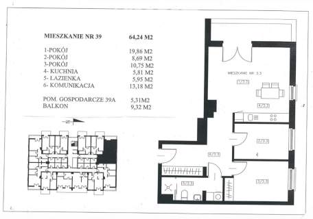 Mieszkanie 3 pokojowe nad Niegocinem 39 Wilkasy