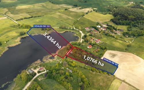 Działka inwestycyjna 1,07 ha w sąsiedztwie jeziora