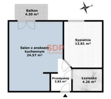 Ustawny salon, duża sypialnia i balkon - na rodzinnym osiedlu