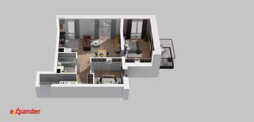 57m2/3 pokoje/2 balkony/Grunwald