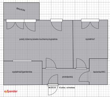 Mieszkanie ul. Kutrzeby 3 pokoje, balkon, skrytka do wprowadzenia