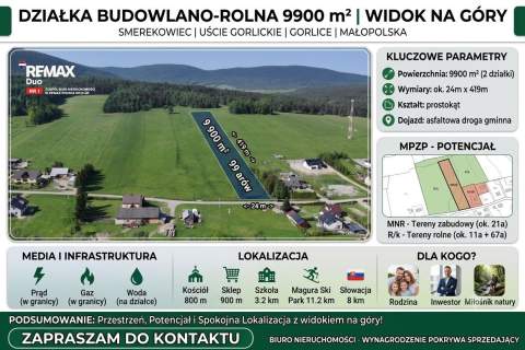 Działka 99a, rol-bud, Smerekowiec, Uście Gorlickie