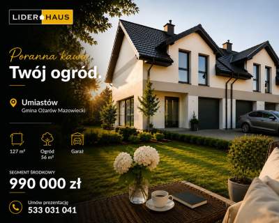 Nowoczesny dom szeregowy 127 m Garaż Ogród 56