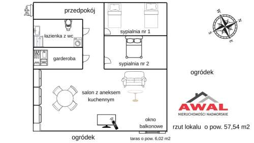 3-pokojowy apartament z ogródkiem FREGATA