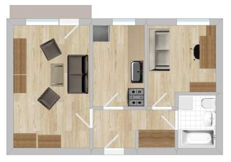 2 pokoje, balkon - Zamkowa 8a