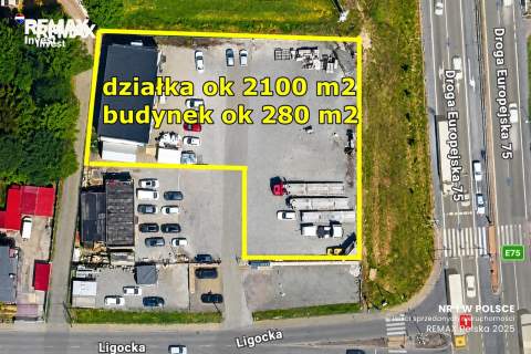 Budynek plac przy DK75 biznes, który widać