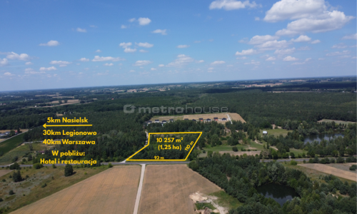 Duża działka niedaleko Nasielska 1,25ha