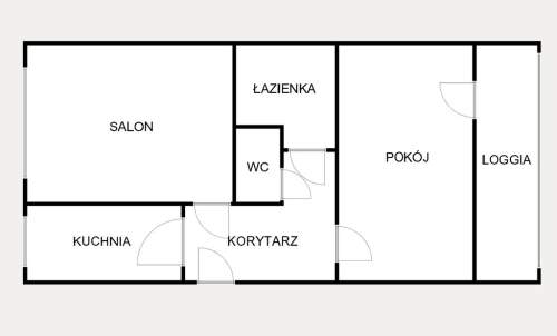 2 pokoje z oddzielną kuchnią 1 piętro loggia