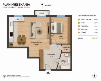 Mieszkanie 60 m , zamknięte osiedle, centrum