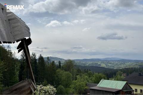 Istebna widokowa działka 6600 m z domem, stawem