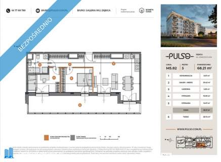 APARTAMENT 68,21 m2 - 3 POK TARAS 28,74m2