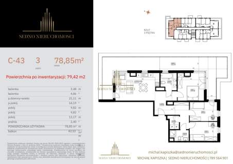 Mieszkanie na sprzedaż, 79,42 m2, Bydgoszcz