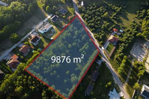 Duża działka 9876 m przy lesie, blisko Pabianic