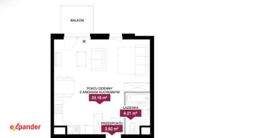 Przestronne 40 m Balkon Jeżyce Bez prowizji