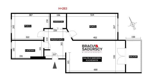 57m2 3 pok balkon nowoczesne os.Boryczów