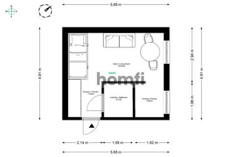 Unikalna kawalerka w stylu loft z antresolą