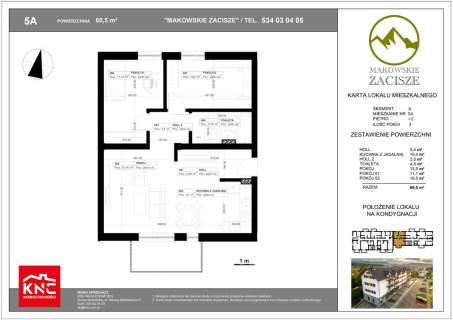 Makowskie Zacisze - apartament 5A, pow. 60,5 m2