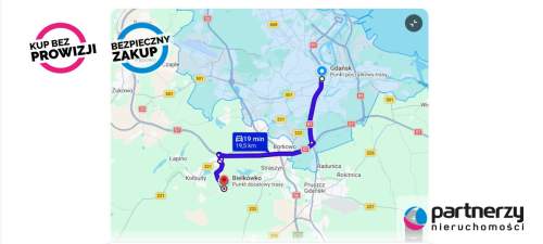 Działki mieszkaniowe 19 km od Gdańska w Bielkówku