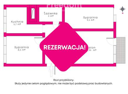 Trzypokojowe z balkonem Os. Legionów, Konin