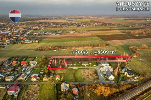 Działka inwestycyjna 8309 m z MPZP koło Wrocławia