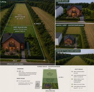 Niwa Działka rolno-budowlana 1,75 ha Puławski