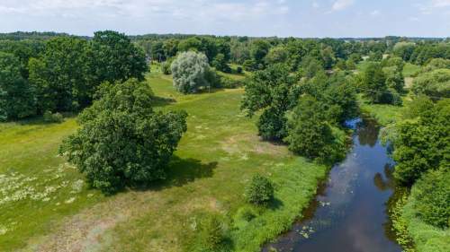 Wyjątkowa działka nad rzeką Wkrą 1,68 ha 200 m linii brzegowej