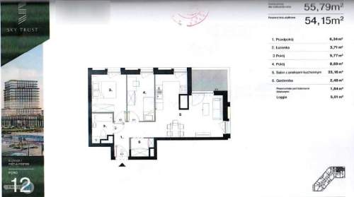 3 pokoje w prestiżowym Apartamentowcu 12 piętro.