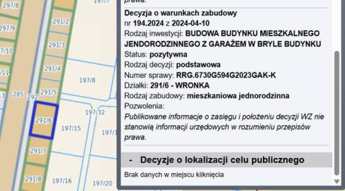 Działka budowlana Mazury - Wronka, 1399 m2 , warunki zabudowy