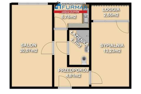 Mieszkanie na sprzedaż, 45,6 m2, Złotów