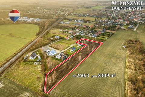 Działka inwestycyjna 8309 m z MPZP koło Wrocławia