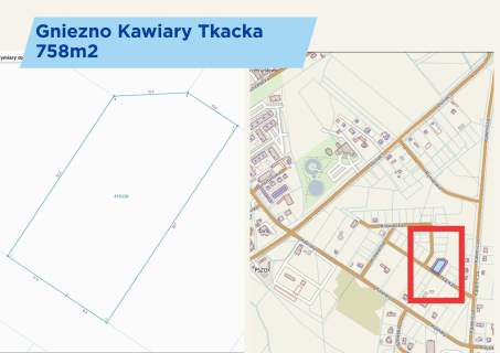 Działka budowlana 758 m Kawiary Gniezno