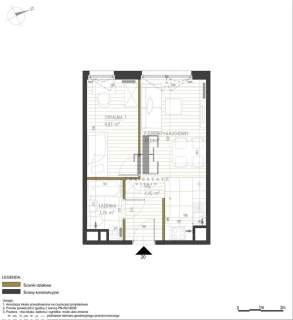 2 pokoje 35,51 m 1. piętro Bez prowizji