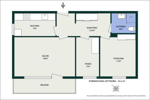 3 pokoje Targówek   balkon, piwnica, nowy prąd