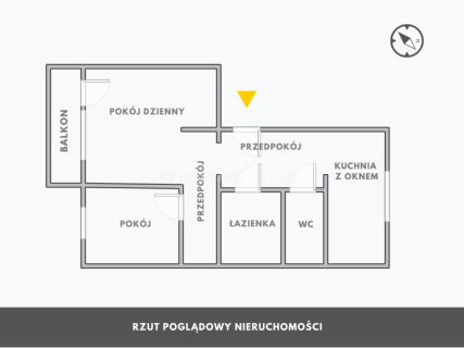 2 pokojowe mieszkanie z osobną kuchnią