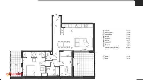 Ostatnie piętro 2 duże loggie Apartament 80 m