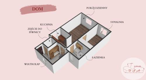 Dom 45 m w Puszczykowie z ogródkiem 2 pokoje