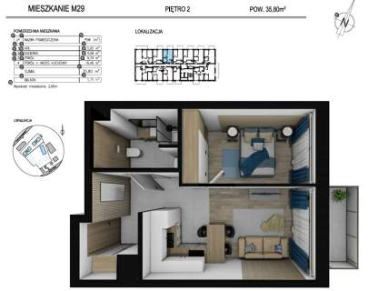 Nowe 2 pokoje 35,80 m2 Al. Solidarności