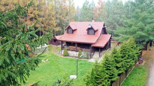 Dom, łódź i pomost nad jeziorem Tyrkło Góra 50 gm Orzysz
