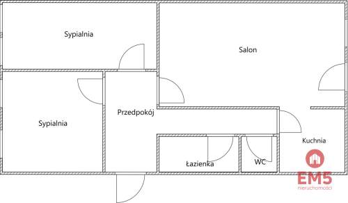 3 pokoje, I piętro, ciekawy rozkład