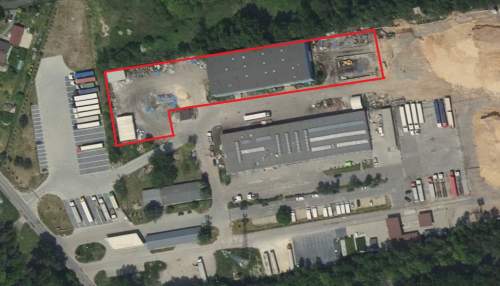 Teren przemysłowy 5500m2, hala 1500m2, rampa, boks