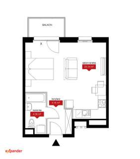 Nowa Kawalerka 37mkw / Nowoczesna inwestycja/Balkon
