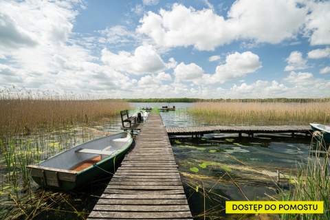 Działka nad jez. Woświn domek, pomost, WZ