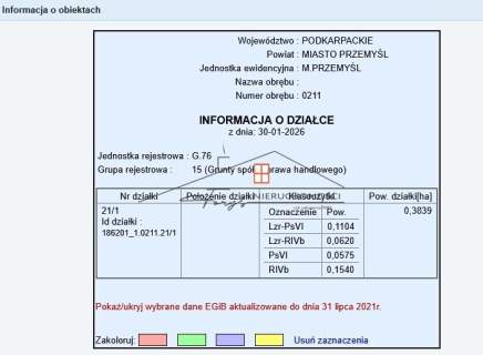 Przemyśl, ul.Piastowska - działki budowlane z WZ-t