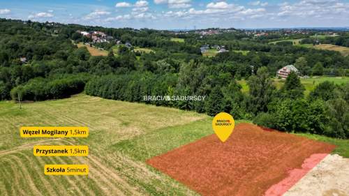 6 arów budowlanej, piękna panorama, Mogilany