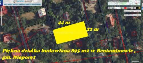 Działka budowlana 895m w Beniaminowie gm. Nieporęt