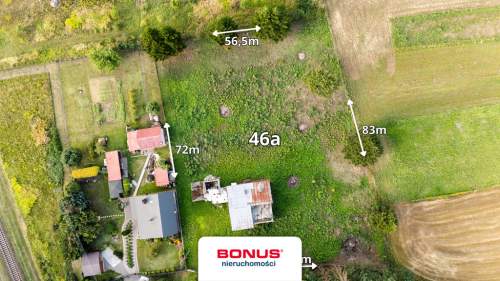 Działka 46 arów - Z budynkiem w stanie surowym