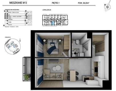 Nowe 2 pokoje 36,20 m2 Al. Solidarności